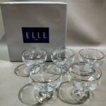 ELLE PARIS,銀緣玻璃高腳冰淇淋杯,高腳杯,水晶杯