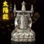 太陽能,銀色轉經輪,裝飾品，禮品